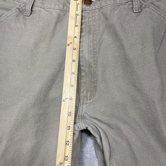 Rustler Jeans Mens 34x31 Beige Workwear Carpenter Hammer Loop Distressed Denim - Picture 5 of 12